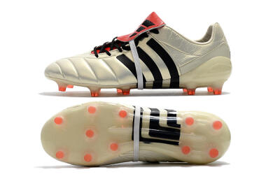 Men's Adidas Predator Mania Champagne FG Firm Ground Low-Tops Football Boots - Gold/Black/Red
