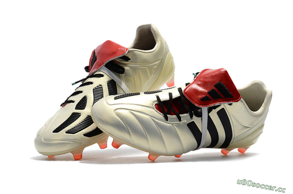 Men's Adidas Predator Mania Champagne FG Firm Ground Low-Tops Football Boots - Gold/Black/Red 7