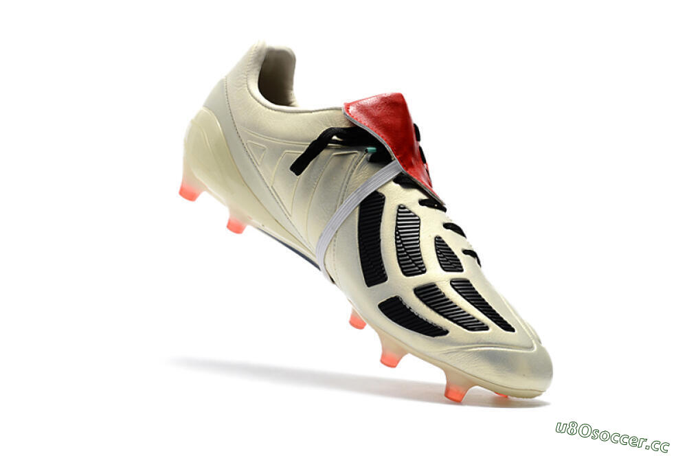 Men's Adidas Predator Mania Champagne FG Firm Ground Low-Tops Football Boots - Gold/Black/Red 8