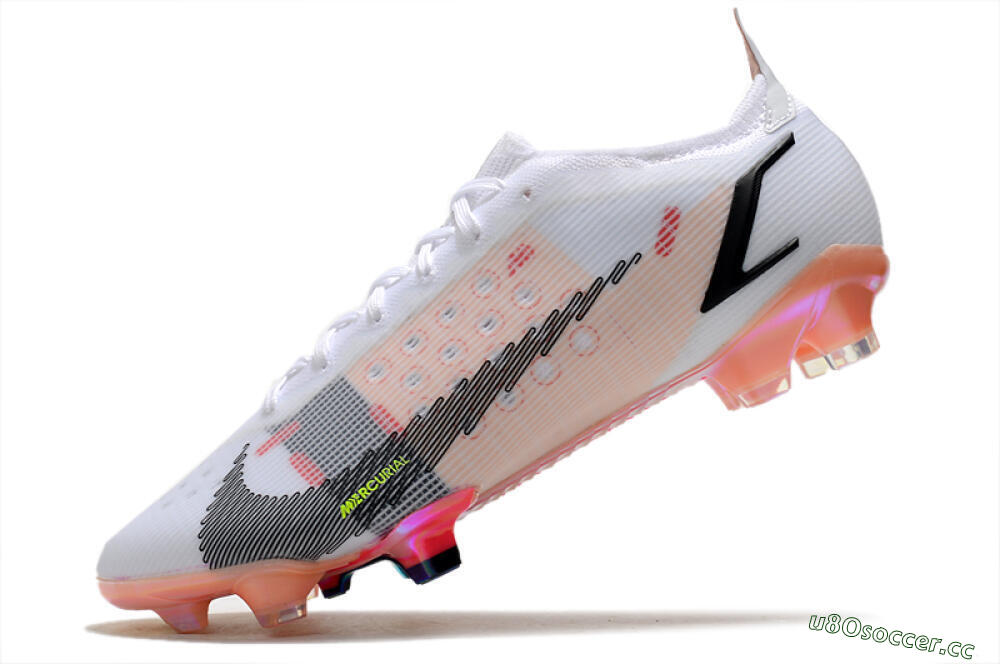 Men's Nike Mercurial Vapor 14 Elite FG Firm Ground Low-Tops Football Boots - White/Pink/Black/Gold 5