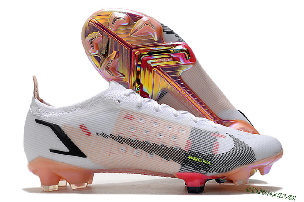 Men's Nike Mercurial Vapor 14 Elite FG Firm Ground Low-Tops Football Boots - White/Pink/Black/Gold 2