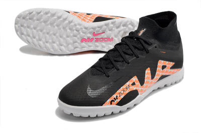 Men's Nike Air Zoom Mercurial Superfly 9 Elite TF Artificial Turf High-Tops Football Shoes - Black/Orange/White