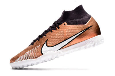 Men's Nike Air Zoom Mercurial Superfly 9 Elite TF Artificial Turf High-Tops Football Shoes - Gold/White/Black