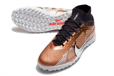 Men's Nike Air Zoom Mercurial Superfly 9 Elite TF Artificial Turf High-Tops Football Shoes - Gold/White/Black