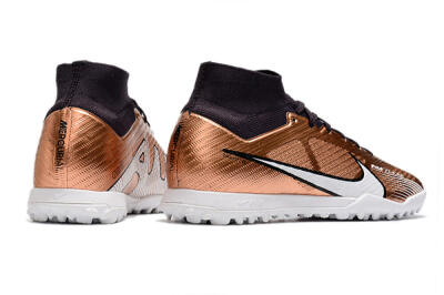 Men's Nike Air Zoom Mercurial Superfly 9 Elite TF Artificial Turf High-Tops Football Shoes - Gold/White/Black