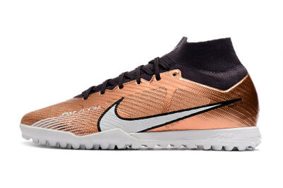 Men's Nike Air Zoom Mercurial Superfly 9 Elite TF Artificial Turf High-Tops Football Shoes - Gold/White/Black