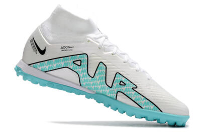 Men's Nike Air Zoom Mercurial Superfly 9 Elite TF Artificial Turf High-Tops Football Shoes - White/Jade/Black
