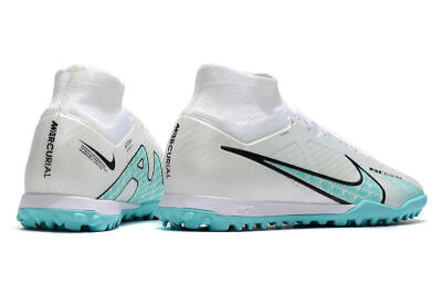 Men's Nike Air Zoom Mercurial Superfly 9 Elite TF Artificial Turf High-Tops Football Shoes - White/Jade/Black