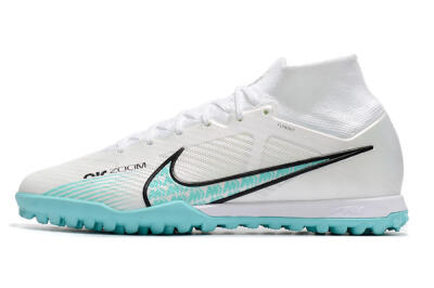 Men's Nike Air Zoom Mercurial Superfly 9 Elite TF Artificial Turf High-Tops Football Shoes - White/Jade/Black