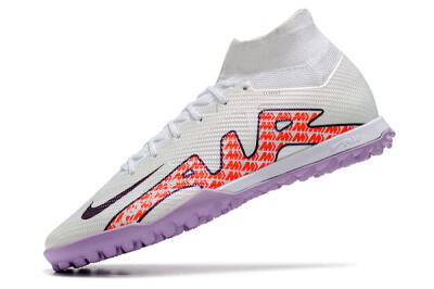 Men's Nike Air Zoom Mercurial Superfly 9 Elite TF Artificial Turf High-Tops Football Shoes - White/Red/Purple