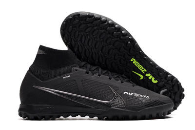 Men's Nike Air Zoom Mercurial Superfly 9 Elite TF Artificial Turf High-Tops Football Shoes - Black/White/Yellow
