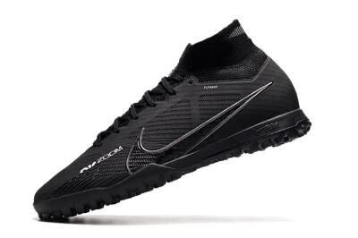 Men's Nike Air Zoom Mercurial Superfly 9 Elite TF Artificial Turf High-Tops Football Shoes - Black/White/Yellow