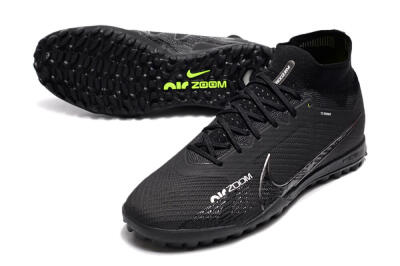 Men's Nike Air Zoom Mercurial Superfly 9 Elite TF Artificial Turf High-Tops Football Shoes - Black/White/Yellow