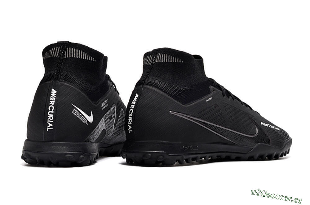 Men's Nike Air Zoom Mercurial Superfly 9 Elite TF Artificial Turf High-Tops Football Shoes - Black/White/Yellow 6