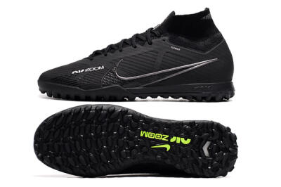 Men's Nike Air Zoom Mercurial Superfly 9 Elite TF Artificial Turf High-Tops Football Shoes - Black/White/Yellow
