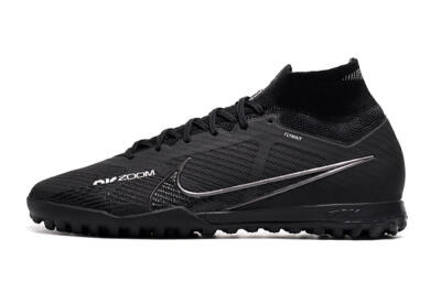 Men's Nike Air Zoom Mercurial Superfly 9 Elite TF Artificial Turf High-Tops Football Shoes - Black/White/Yellow