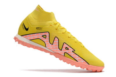 Men's Nike Air Zoom Mercurial Superfly 9 Elite TF Artificial Turf High-Tops Football Shoes - Yellow/Pink/Black