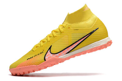 Men's Nike Air Zoom Mercurial Superfly 9 Elite TF Artificial Turf High-Tops Football Shoes - Yellow/Pink/Black