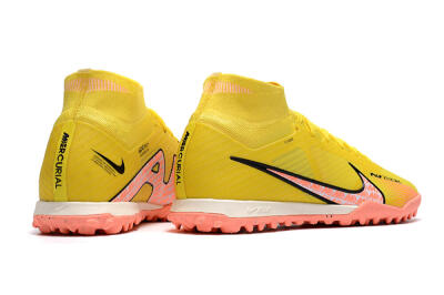 Men's Nike Air Zoom Mercurial Superfly 9 Elite TF Artificial Turf High-Tops Football Shoes - Yellow/Pink/Black