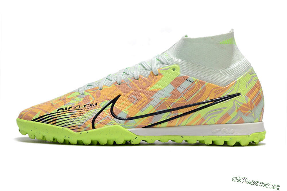 Men's Nike Air Zoom Mercurial Superfly 9 Elite TF Artificial Turf High-Tops Football Shoes - Yellow/Brown/Black 0