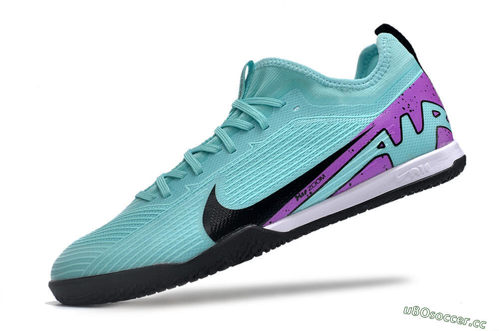 Men's Nike Air Zoom Mercurial Vapor 15 Pro IC Indoor & Futsal Low-Tops Football Shoes - Jade/Black/Purple 5