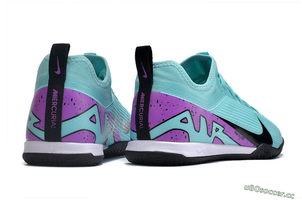 Men's Nike Air Zoom Mercurial Vapor 15 Pro IC Indoor & Futsal Low-Tops Football Shoes - Jade/Black/Purple 6