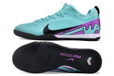 Men's Nike Air Zoom Mercurial Vapor 15 Pro IC Indoor & Futsal Low-Tops Football Shoes - Jade/Black/Purple