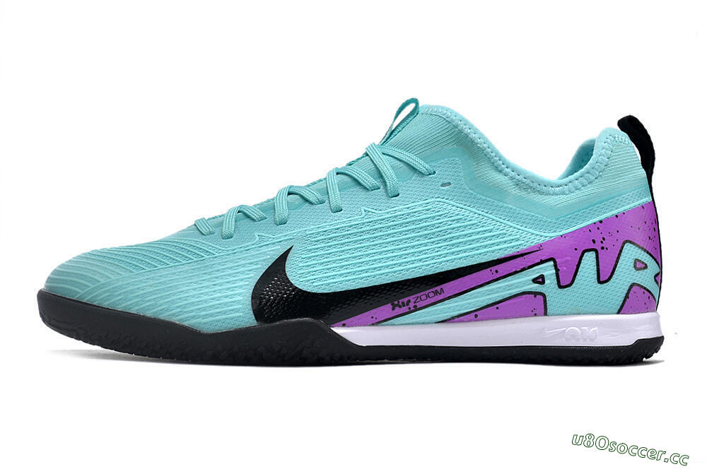Men's Nike Air Zoom Mercurial Vapor 15 Pro IC Indoor & Futsal Low-Tops Football Shoes - Jade/Black/Purple 0