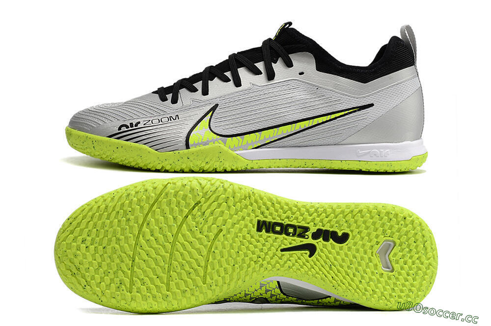 Men's Nike Air Zoom Mercurial Vapor 15 Pro IC Indoor & Futsal Low-Tops Football Shoes - Silver/Yellow/Black 1