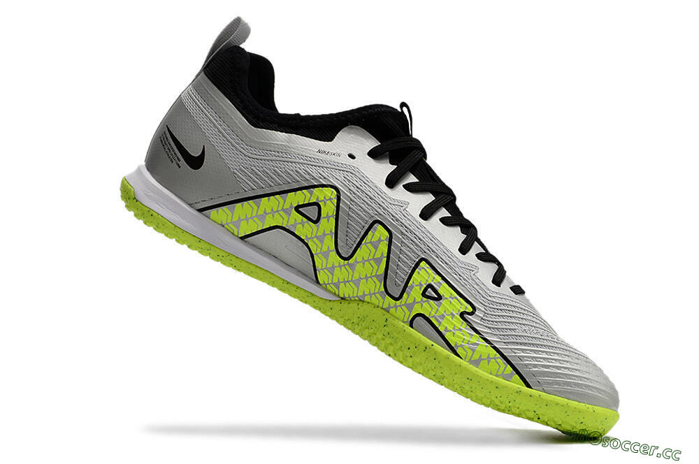 Men's Nike Air Zoom Mercurial Vapor 15 Pro IC Indoor & Futsal Low-Tops Football Shoes - Silver/Yellow/Black 4
