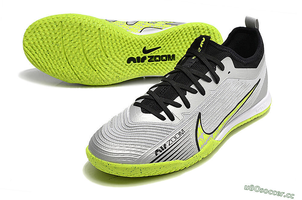Men's Nike Air Zoom Mercurial Vapor 15 Pro IC Indoor & Futsal Low-Tops Football Shoes - Silver/Yellow/Black 3