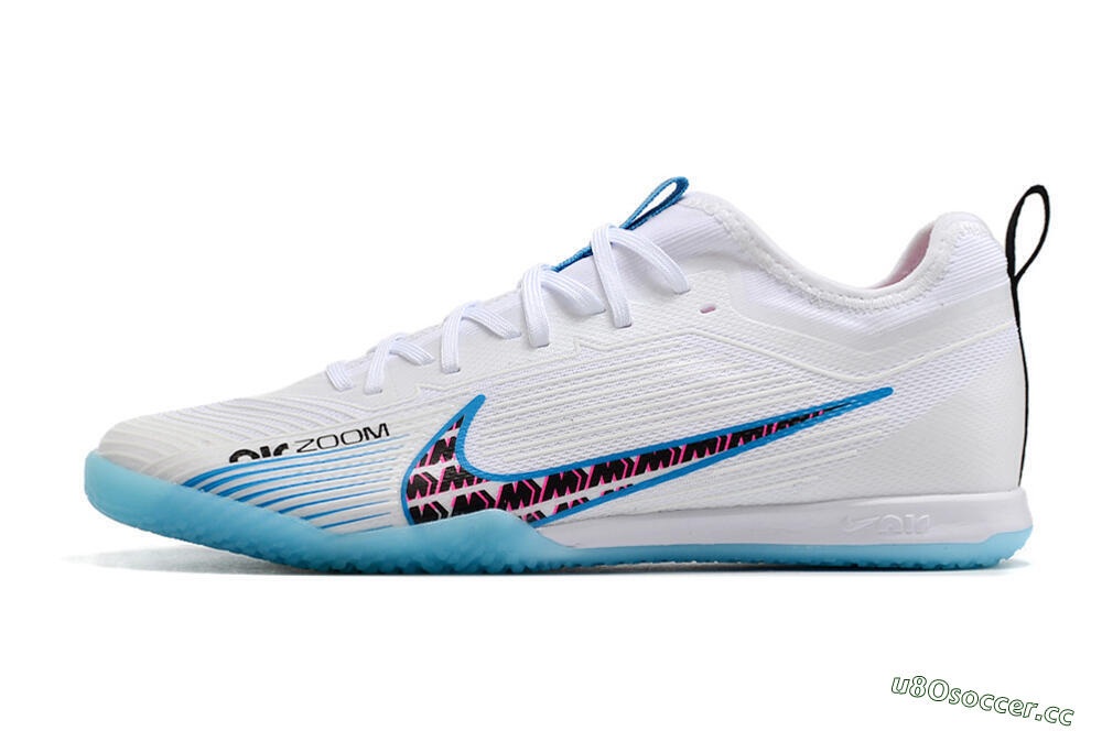 Men's Nike Air Zoom Mercurial Vapor 15 Pro IC Indoor & Futsal Low-Tops Football Shoes - White/Blue/Pink 0