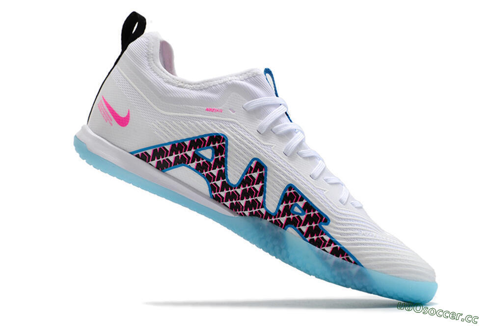 Men's Nike Air Zoom Mercurial Vapor 15 Pro IC Indoor & Futsal Low-Tops Football Shoes - White/Blue/Pink 4