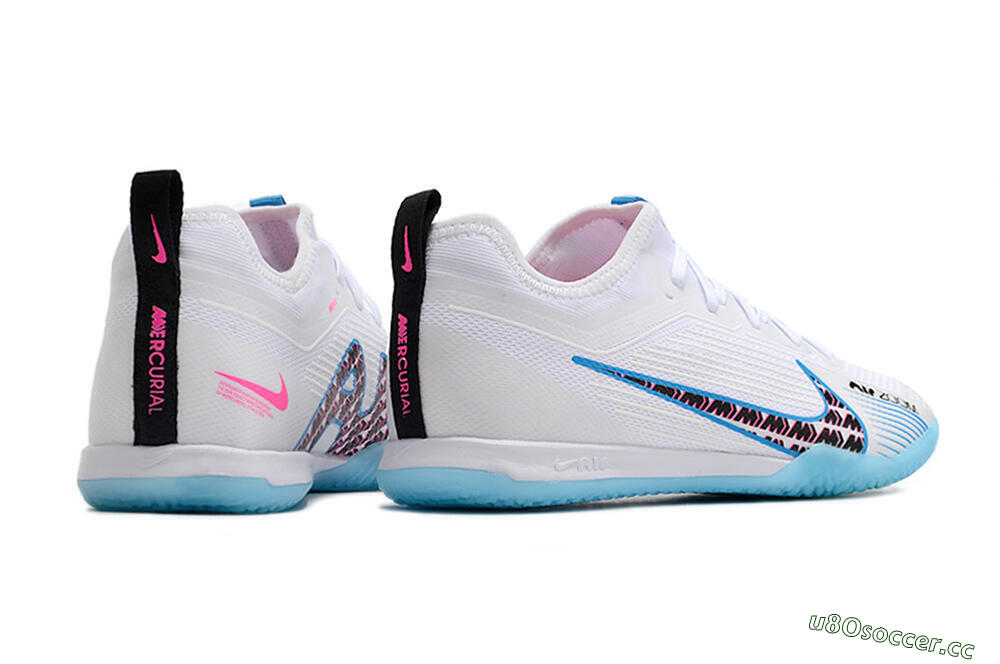Men's Nike Air Zoom Mercurial Vapor 15 Pro IC Indoor & Futsal Low-Tops Football Shoes - White/Blue/Pink 6