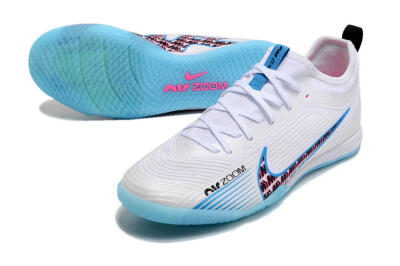 Men's Nike Air Zoom Mercurial Vapor 15 Pro IC Indoor & Futsal Low-Tops Football Shoes - White/Blue/Pink