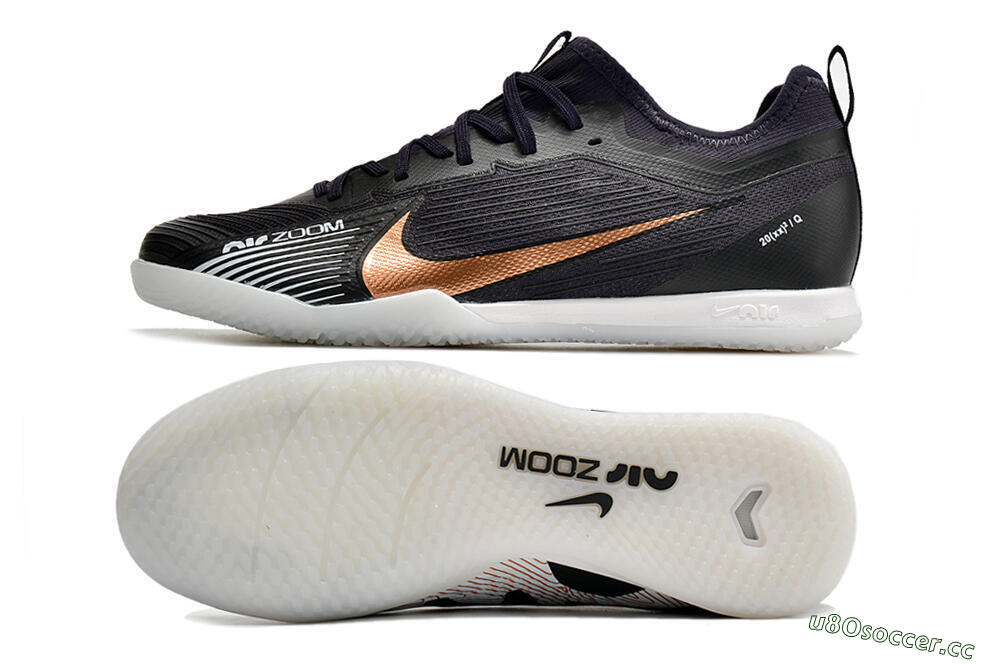 Men's Nike Air Zoom Mercurial Vapor 15 Pro IC Indoor & Futsal Low-Tops Football Shoes - Black/Gold/White 1