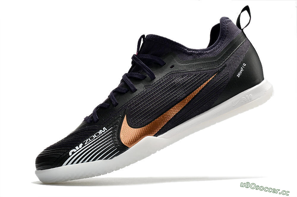 Men's Nike Air Zoom Mercurial Vapor 15 Pro IC Indoor & Futsal Low-Tops Football Shoes - Black/Gold/White 5