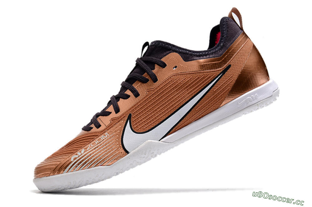 Men's Nike Air Zoom Mercurial Vapor 15 Pro IC Indoor & Futsal Low-Tops Football Shoes - Gold/White/Black 5