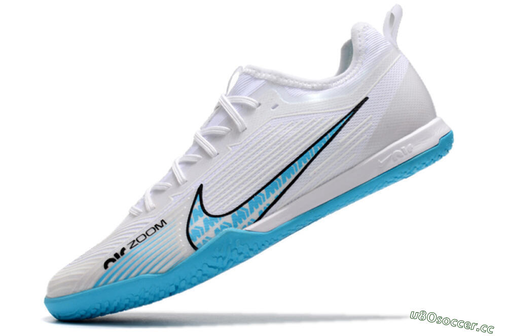 Men's Nike Air Zoom Mercurial Vapor 15 Pro IC Indoor & Futsal Low-Tops Football Shoes - White/Blue/Black 5