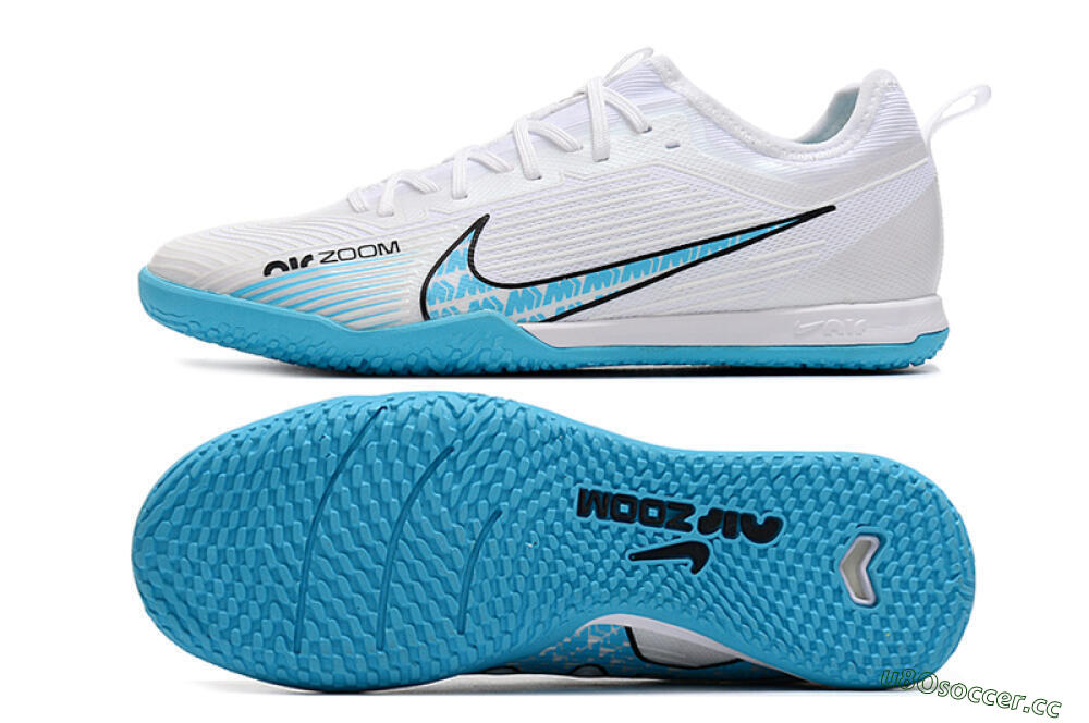 Men's Nike Air Zoom Mercurial Vapor 15 Pro IC Indoor & Futsal Low-Tops Football Shoes - White/Blue/Black 1