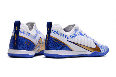 Men's Nike Air Zoom Mercurial Vapor 15 Pro IC Indoor & Futsal Low-Tops Football Shoes - White/Blue/Gold