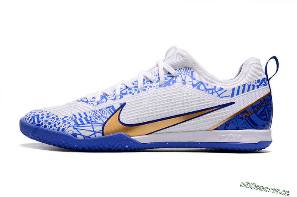 Men's Nike Air Zoom Mercurial Vapor 15 Pro IC Indoor & Futsal Low-Tops Football Shoes - White/Blue/Gold 0