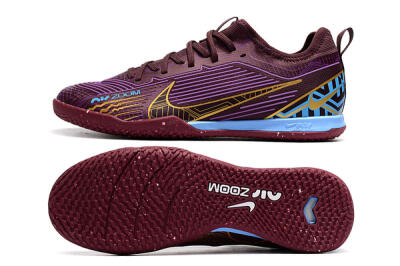 Men's Nike Air Zoom Mercurial Vapor 15 Pro IC Indoor & Futsal Low-Tops Football Shoes - Red/Purple/Gold/Blue