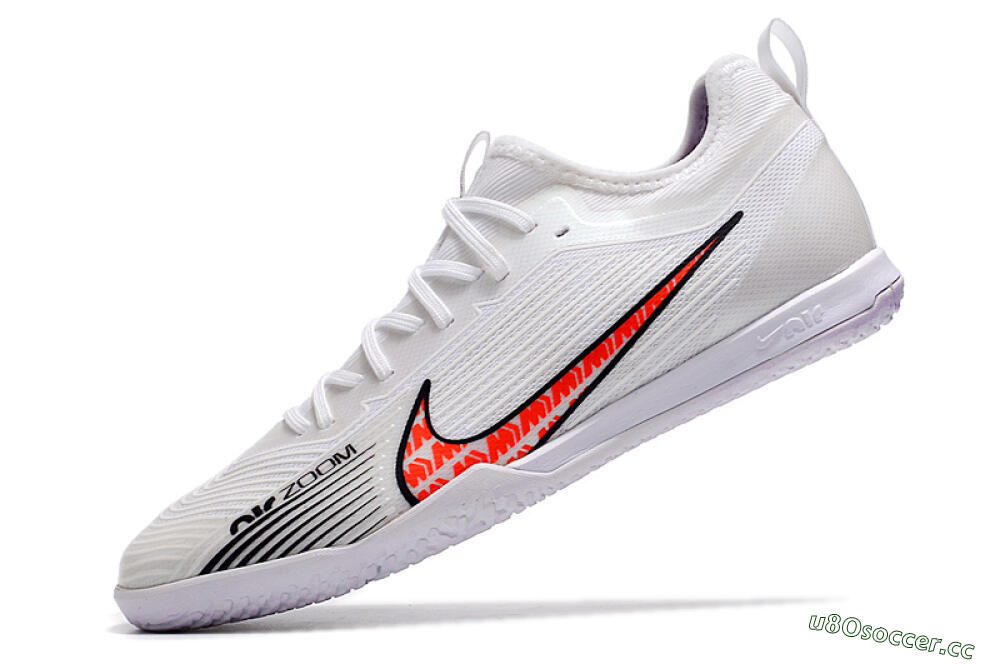 Men's Nike Air Zoom Mercurial Vapor 15 Pro IC Indoor & Futsal Low-Tops Football Shoes - White/Black/Red 5
