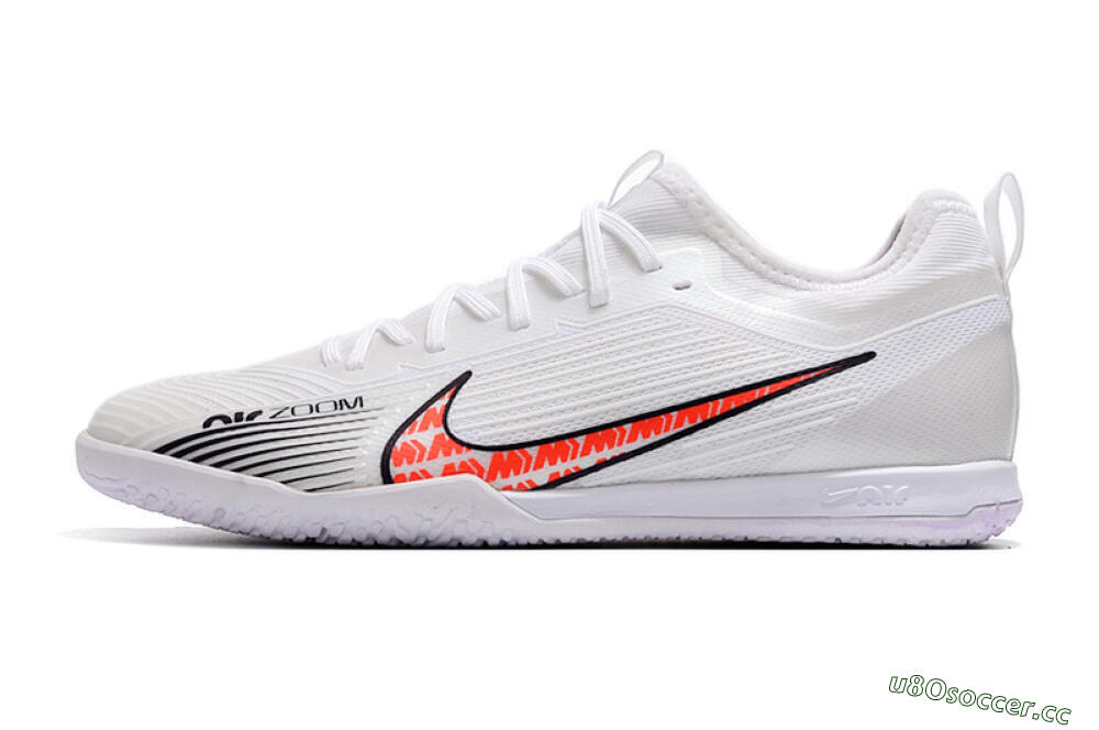 Men's Nike Air Zoom Mercurial Vapor 15 Pro IC Indoor & Futsal Low-Tops Football Shoes - White/Black/Red 0
