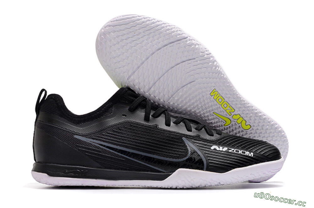 Men's Nike Air Zoom Mercurial Vapor 15 Pro IC Indoor & Futsal Low-Tops Football Shoes - Black/White/Yellow 2
