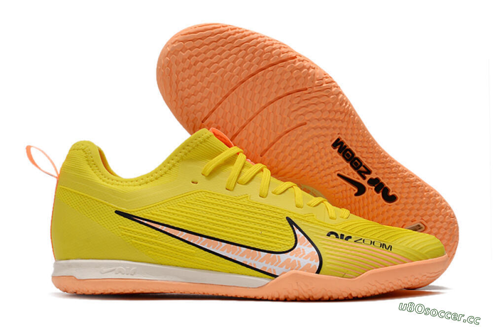 Men's Nike Air Zoom Mercurial Vapor 15 Pro IC Indoor & Futsal Low-Tops Football Shoes - Yellow/Pink/Black 2