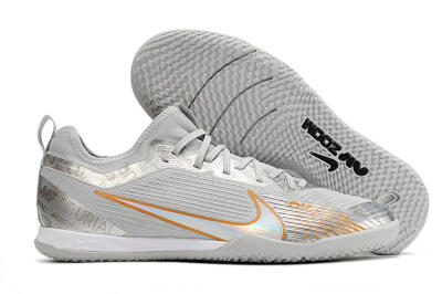 Men's Nike Air Zoom Mercurial Vapor 15 Pro IC Indoor & Futsal Low-Tops Football Shoes - Silver/Gold/White