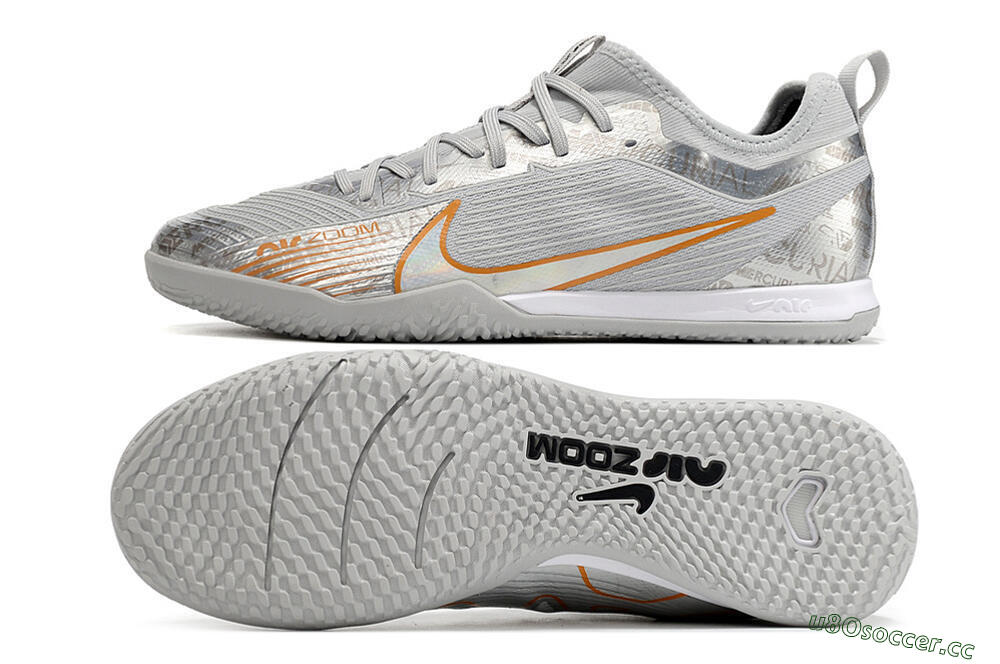 Men's Nike Air Zoom Mercurial Vapor 15 Pro IC Indoor & Futsal Low-Tops Football Shoes - Silver/Gold/White 1