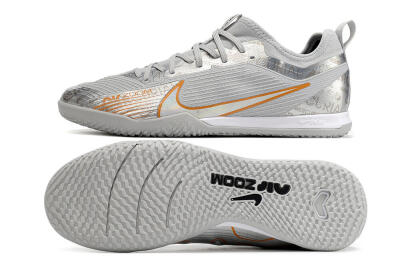 Men's Nike Air Zoom Mercurial Vapor 15 Pro IC Indoor & Futsal Low-Tops Football Shoes - Silver/Gold/White